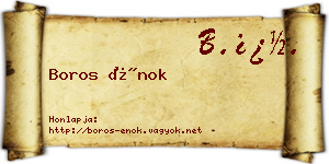 Boros Énok névjegykártya